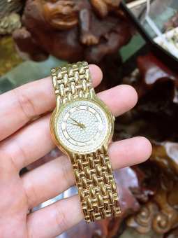 Đồng hồ nữ CK dây lụa vàng 22K