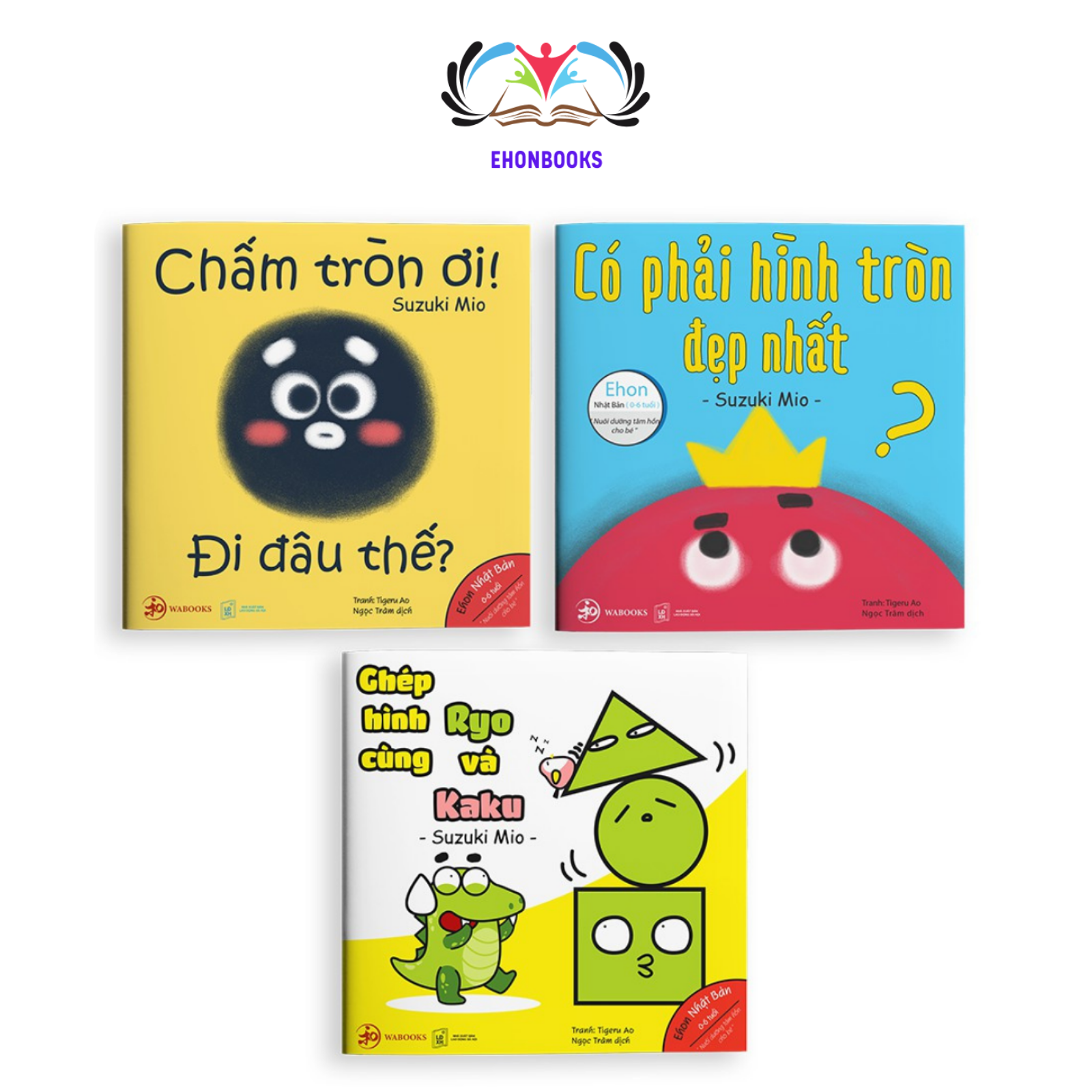 Sách ehon - combo 3 cuốn điều kỳ diệu của hình khối - ehon nhật bản cho bé 0 - 6 tuổi