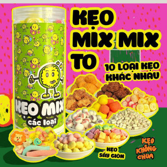 Kẹo MIX MIX sấy giòn - KẸO KHÔNG CHUA ăn vặt siêu ngon, siêu mê.