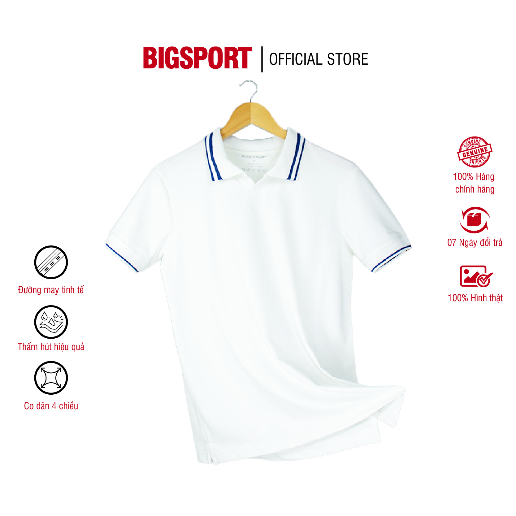 Áo Thun Nam Polo Ngắn Tay Big Sport, Áo Phông Nam Cao Cấp Cổ Bẻ Họa Tiết Basic Trẻ Trung - BS31