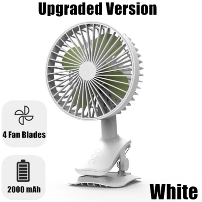 [SG Seller] Rechargeable Portable 1200mAh / 2000mAh Rotatable USB Clip Fan/ Stroller Baby Fans/ (7)