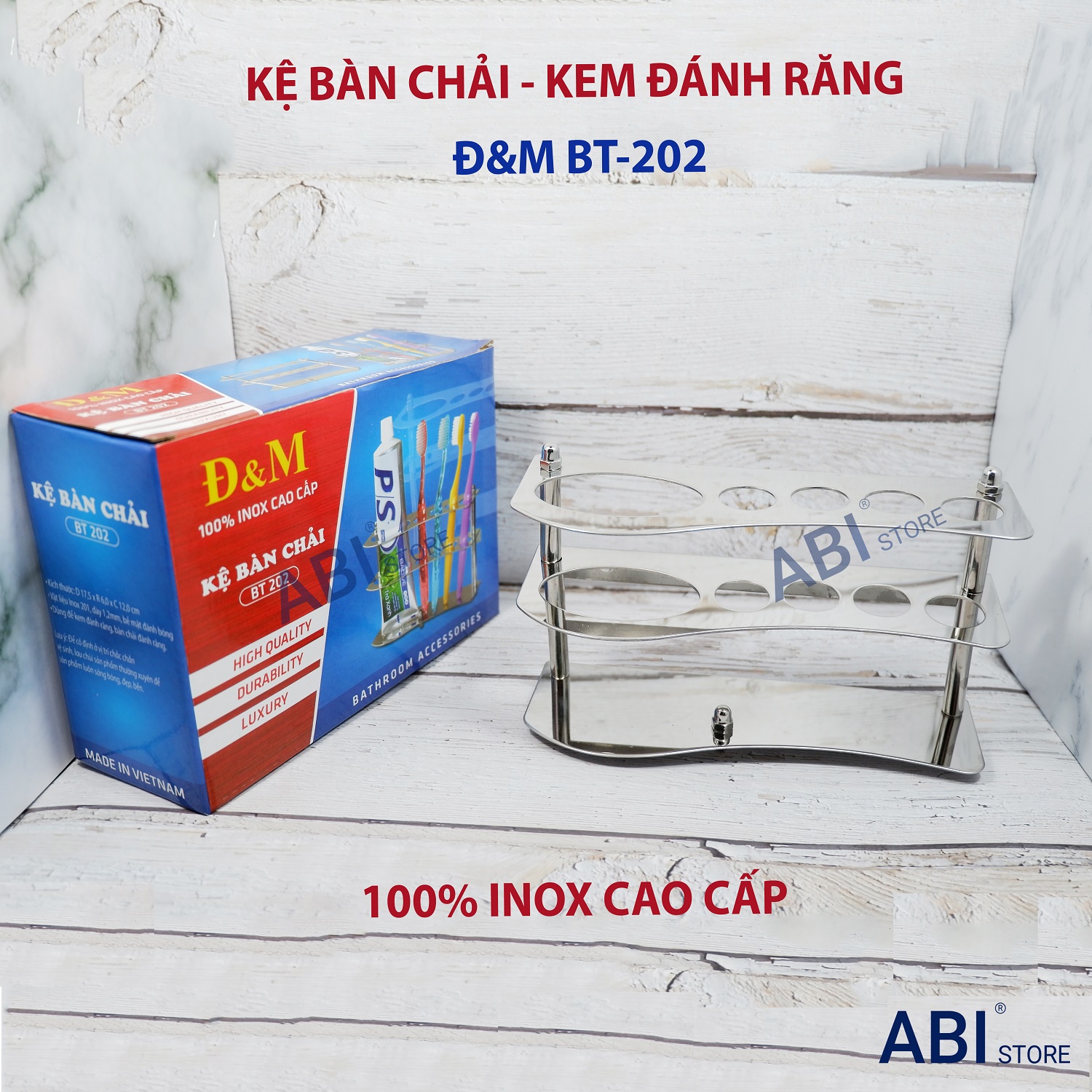 Kệ để bàn chải kem đánh răng inox Đ&M 02, BT202, VNHS KB-01 cao cấp đồ cắm bài chải đánh răng kệ đựng bàn chải kem đánh răng phòng tắm
