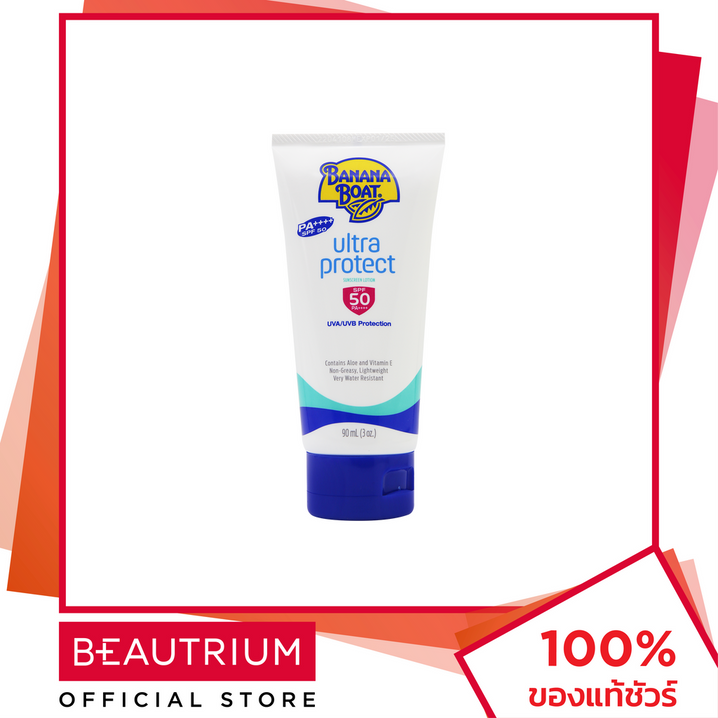 บานาน่าโบ๊ท - อัลตร้า โพรเทค ซันสกรีน โลชั่น เอสพีเอฟ 50 พีเอ+++ 90ml BANANA BOAT - Ultra Protect Sunscreen Lotion SPF 50 PA+++ 90ml (ผลิตภัณฑ์ดูแลผิวกาย,ผลิตภัณฑ์ปกป้องผิวจากแสงแดด,ครีมกันแดด) - BEAUTRIUM บิวเทรี่ยม