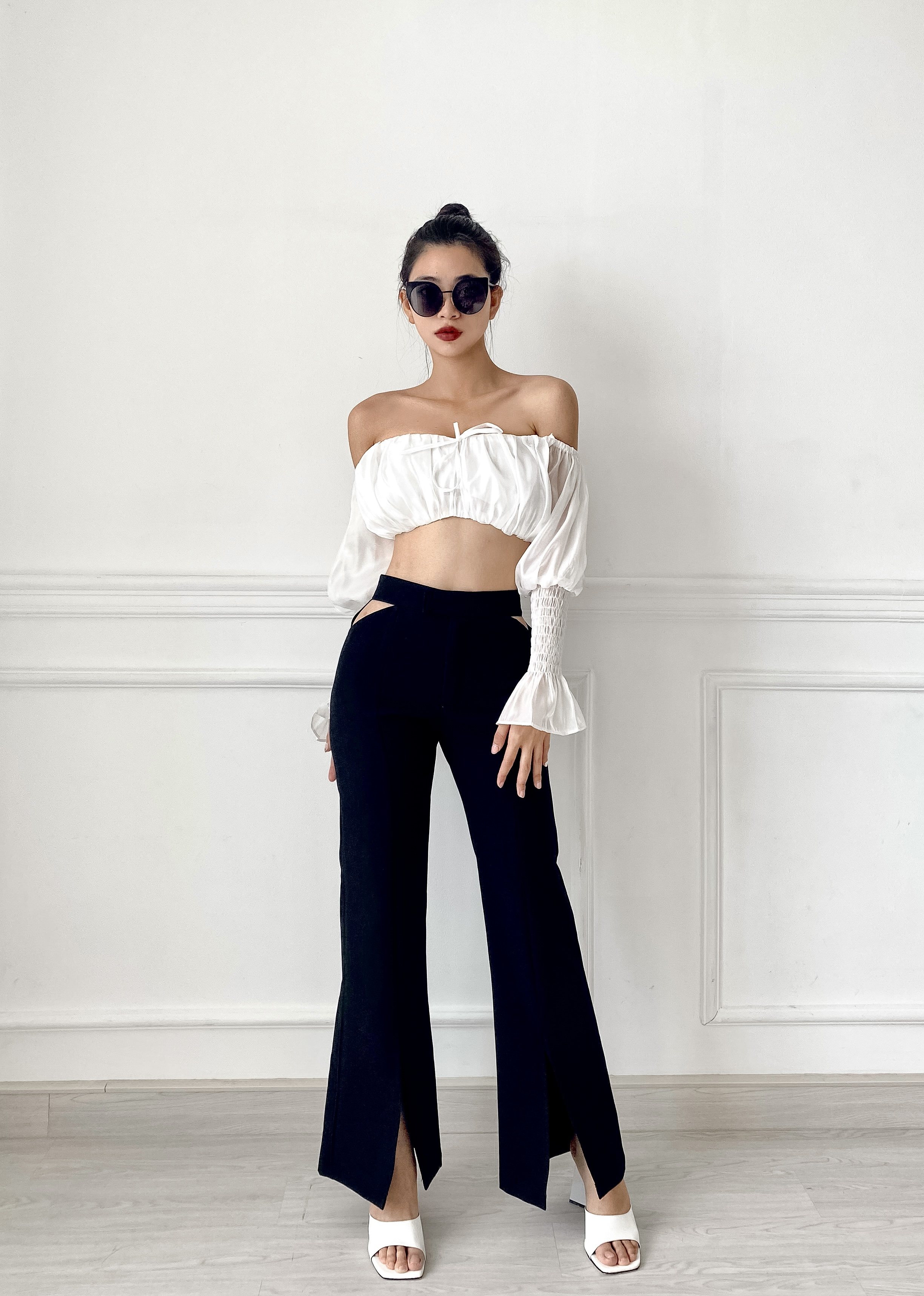 Áo trễ vai nữ tay phồng