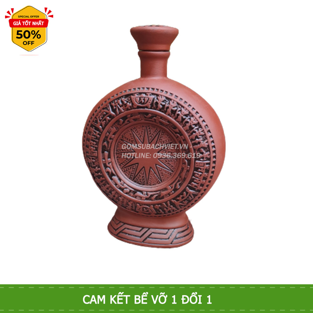 Nậm đựng rượu bằng gốm Bát Tràng 1 lít