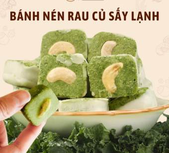 Combo 500g Bánh dinh dưỡng rau củ hạt điều/ Bánh Nén Rau Quả Tổng Hợp 23 loai rau củ/Bánh Rau Quả Sấy Khô