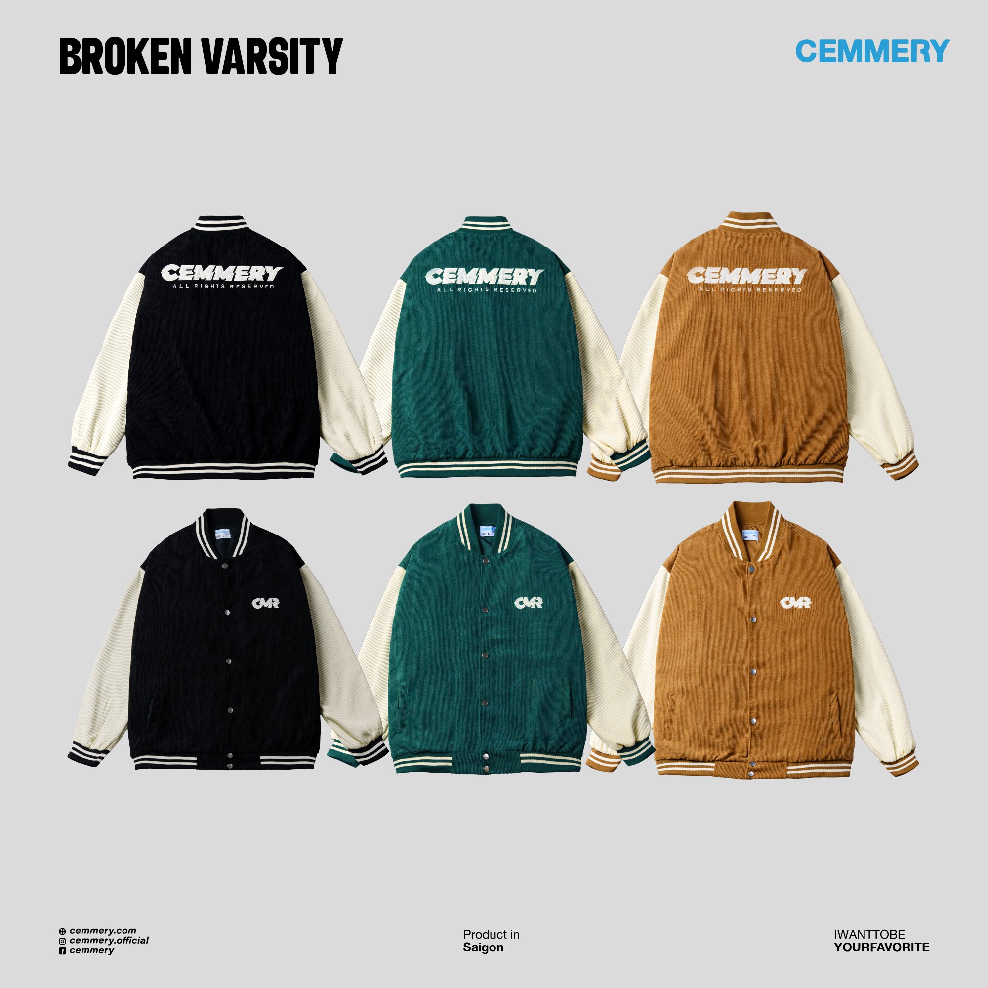 Áo khoác varsity localbrand cemmery broken varsity # 3 color
