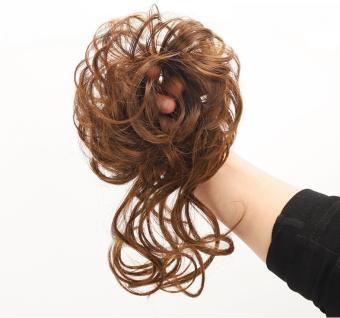 Tóc giả búi xoăn xù có đuôi màu nâu vàng J25L búi xù nâu vàng ❤️FREESHIP❤️