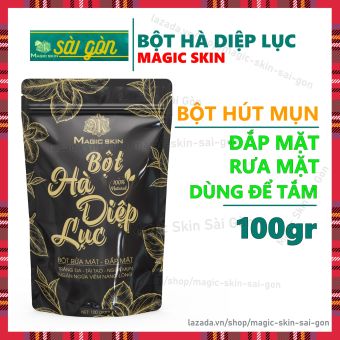 Bột Hà Diệp Lục Bột đắp mặt rửa mặt HÚT MỤN, Sáng Da chiết xuất Thiên Nhiên Magic Skin