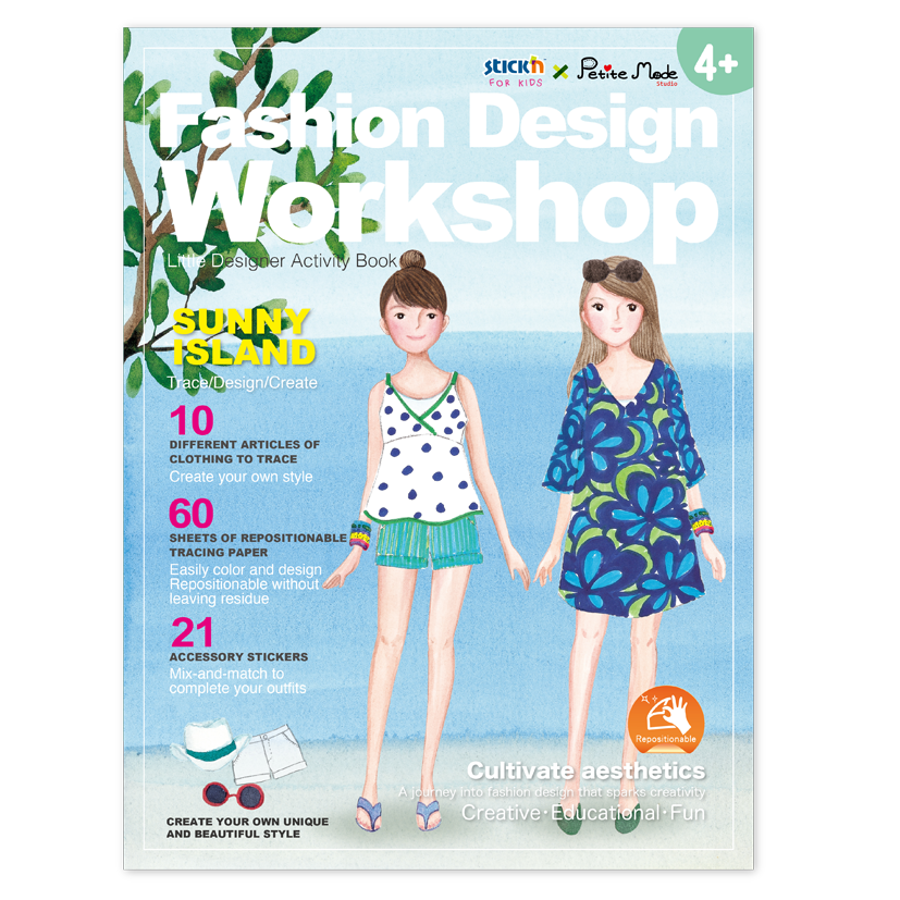 Sách vẽ thiết kế dán hình quần áo và phụ kiện Little Designer Activity Book