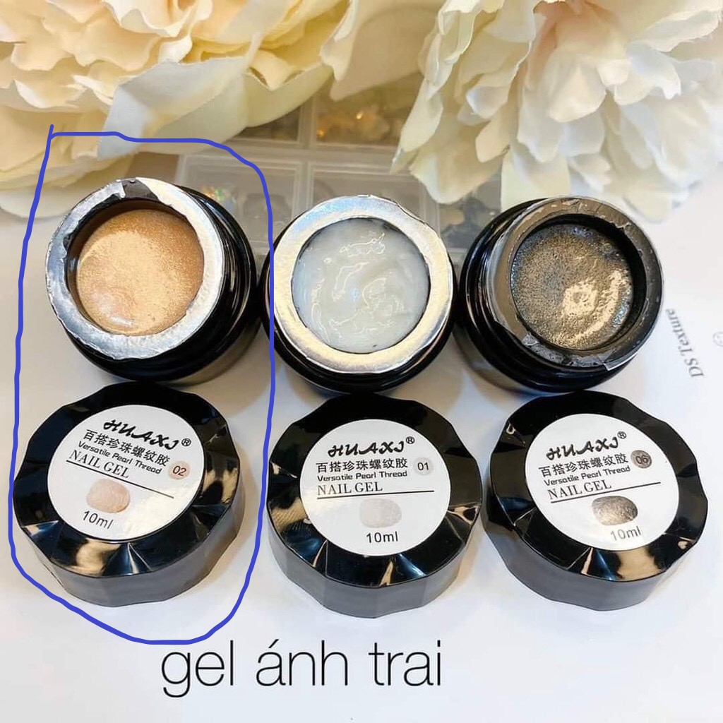 Gel Ngọc Trai, Gel Ánh Trai Nail Hiệu Ứng Ngọc Trai Hũ HuaXi 10g - Trùm Nail Mi