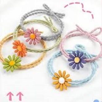 SET 2 Dây buộc tóc nữ hoa cúc họa mi xinh đẹp dễ thương phong cách Hàn Quốc