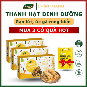 Mua 3 tặng 1- Thanh Gạo Lứt Ức Gà Rong Biển FnV, mua 3 hộp 90G + Tặng 1 bịch xoài sấy dẻo Frusa 35g