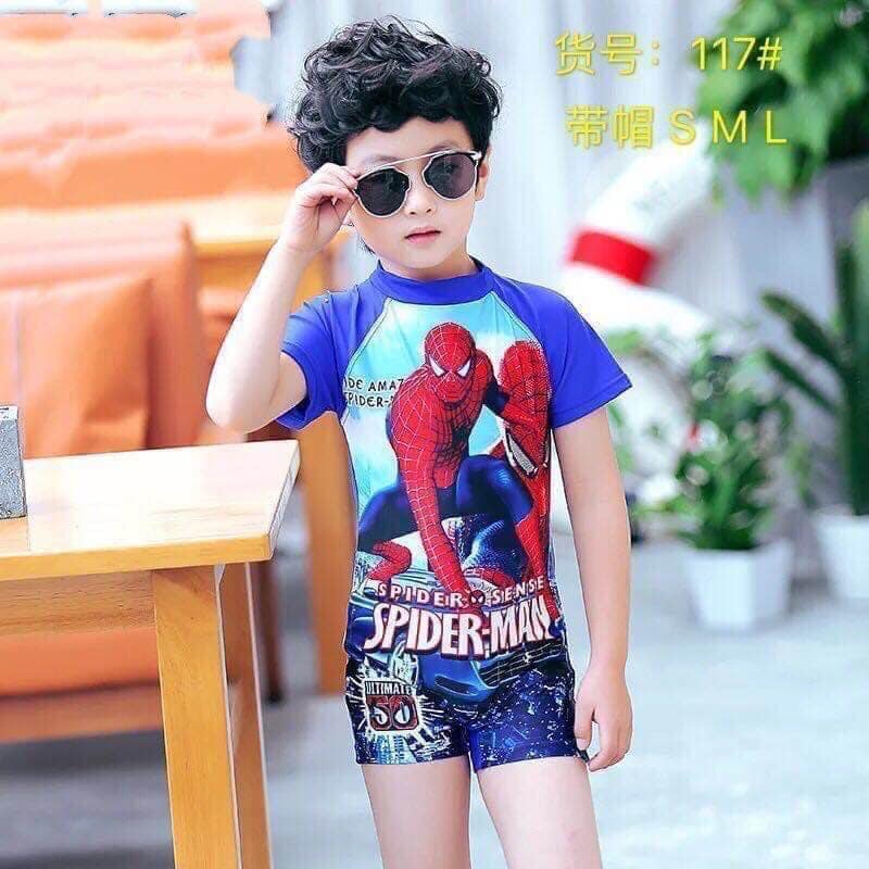Bộ bơi liền thân cho bé trai hình siêu nhân từ 14-26kg