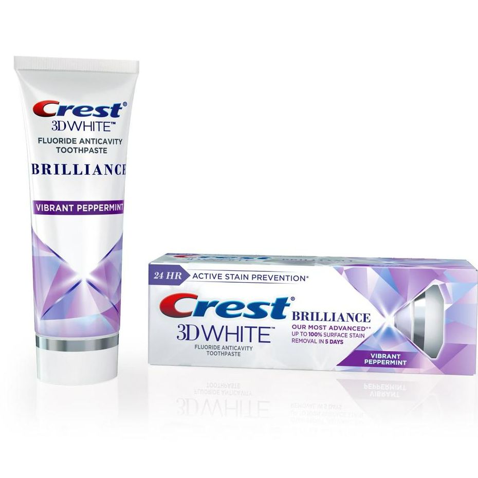 Kem đánh răng trắng răng loại mạnh Crest 3D White Brilliance Toothpaste của Mỹ tupe 99gr