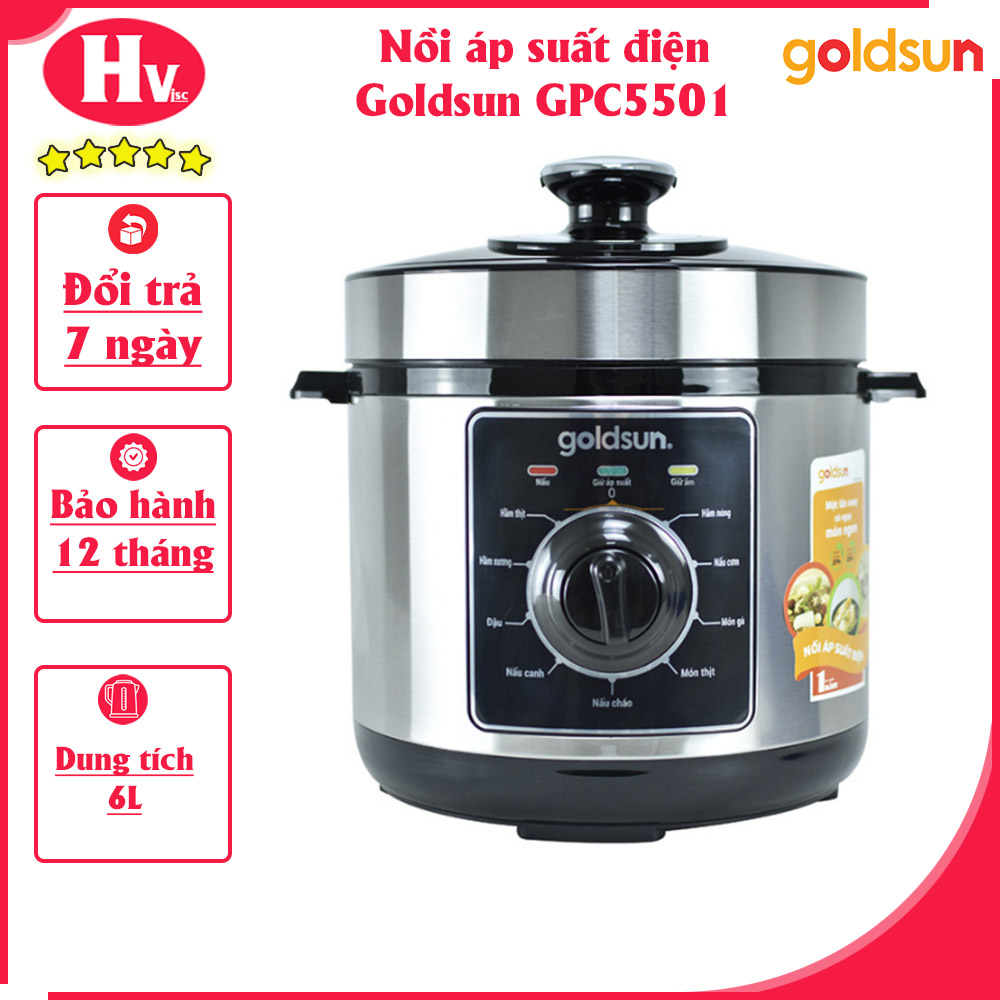 Nồi áp suất điện Goldsun GPC5501 - Dung tích 6 Lít