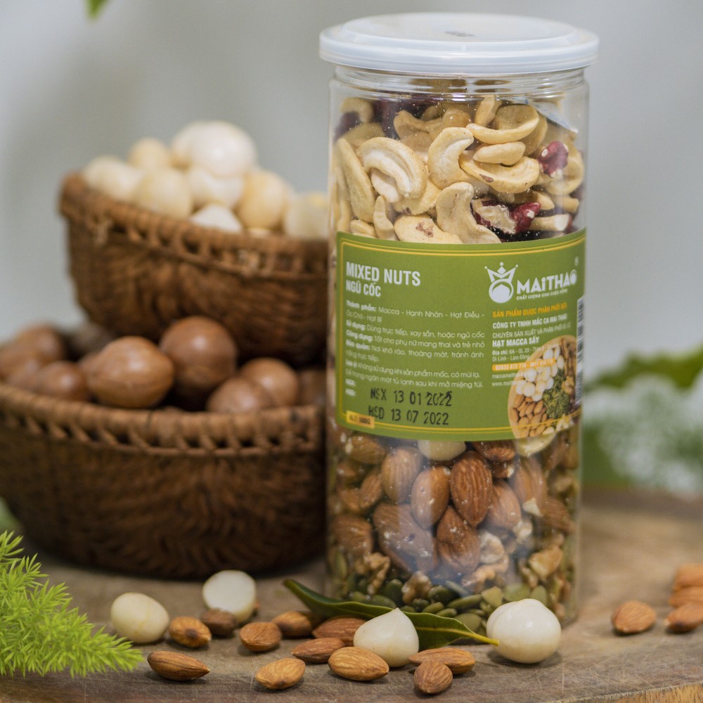 Hạt dinh dưỡng mix 5 loại hạt 500g/hũ- kết hợp hoàn hảo, giàu dinh dưỡng.