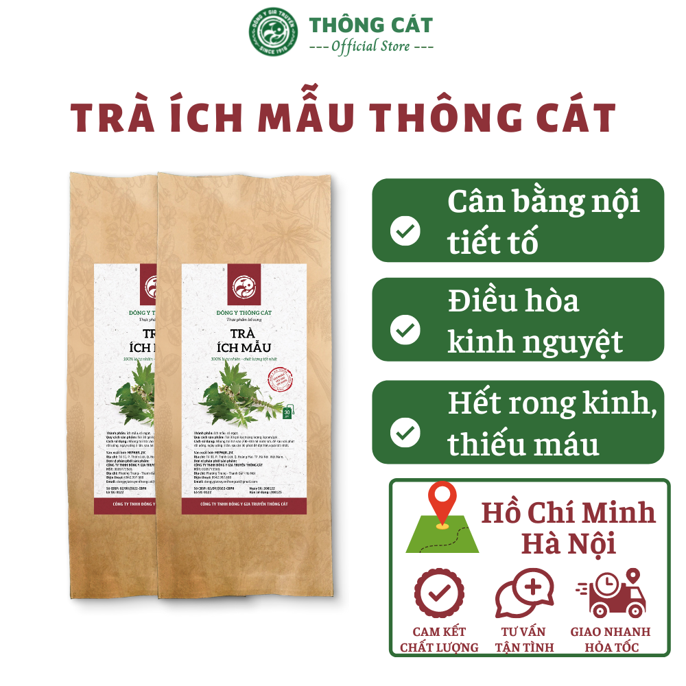 Điều hòa kinh nguyệt với trà ích mẫu đông y gia truyền Thông Cát (Since 1918) - Điều hòa kinh nguyệt, bổ má.u, giảm đau bụng kinh, cân bằng nội tiết tố nữ