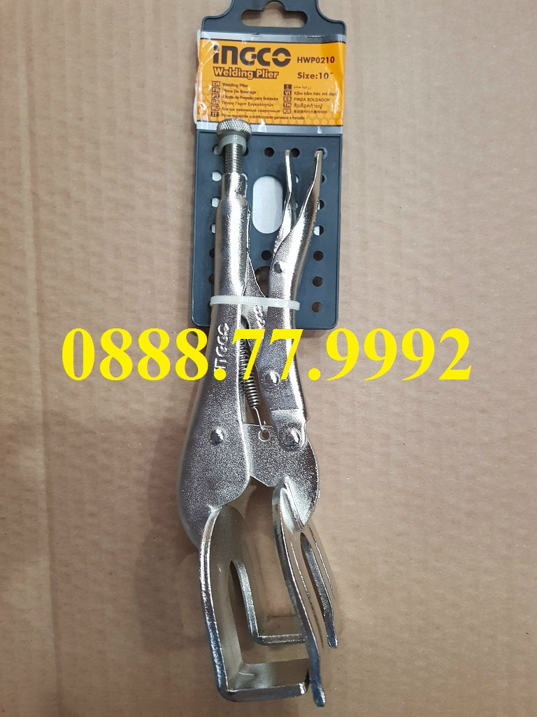 Kềm bấm hàn mỏ dẹp 10 inch ingco hwp0210