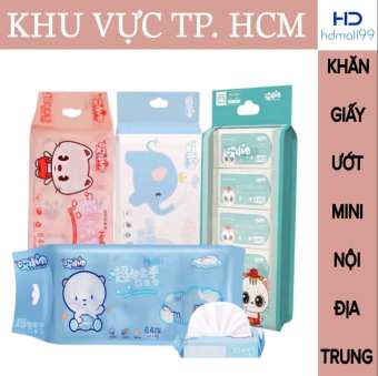Khăn Giấy Ướt Mini Bỏ Túi Chính Hãng Nội Địa Trung Siêu Đáng Yêu An Toàn Sử Dụng Gói 8 Túi - Cao Hanh Cosmetics