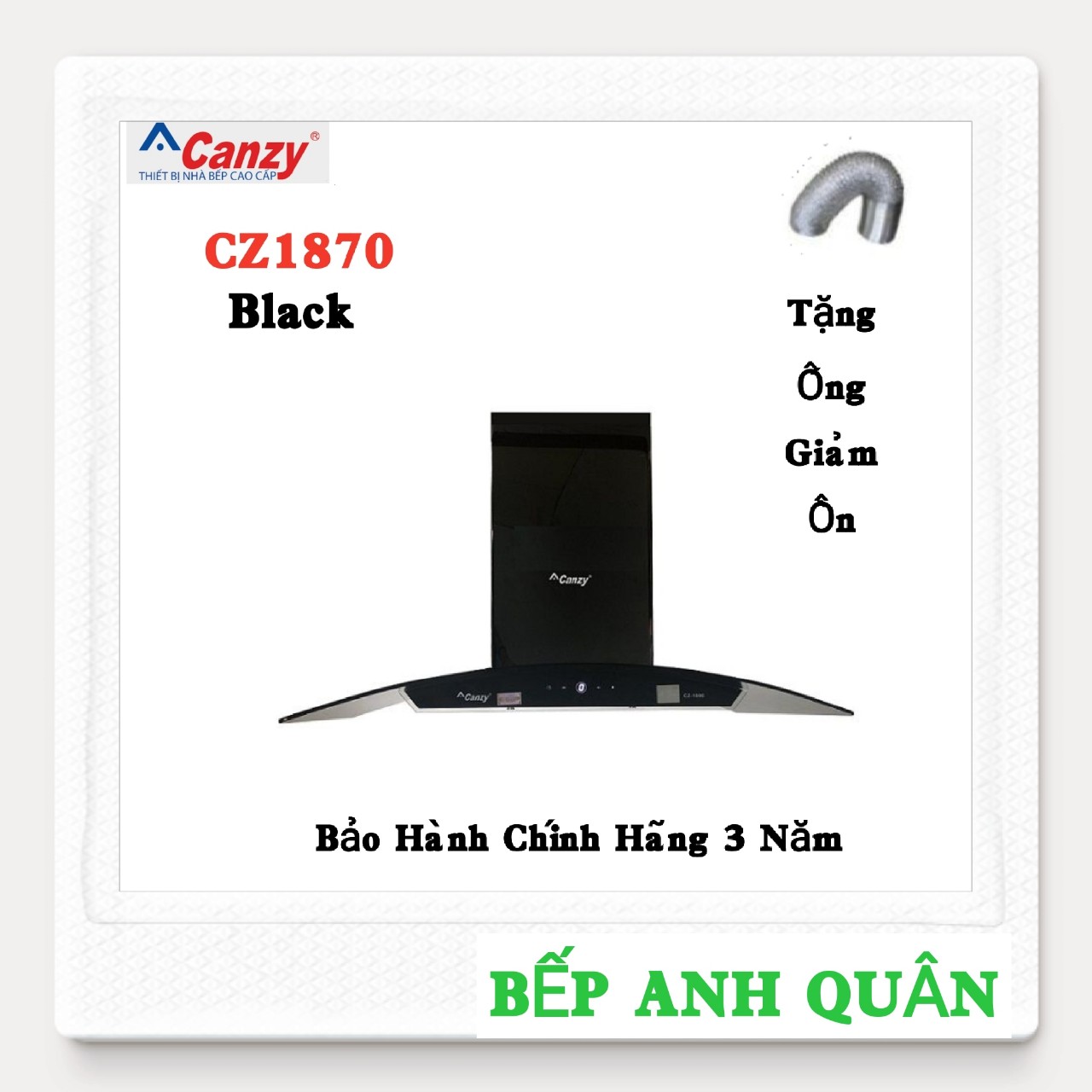 Máy khử mùi kính cong cao cấp black canzy cz1870