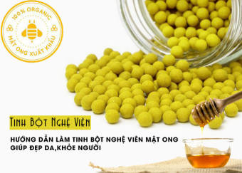 Viên tinh nghệ mật ong Daklak hộp 500gam, Đặc biệt phù hợp với người bị viêm loét dạ dầy, Phụ nữ sau sinh, phụ nữ thích làm đẹp