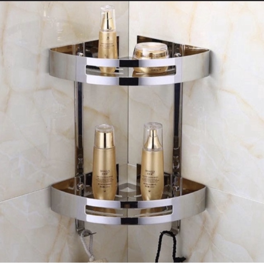 Kệ góc 2 tầng inox 304 phòng tắm cao cấp