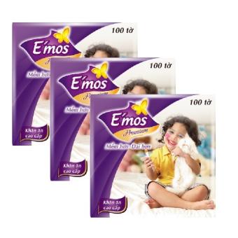 1 bịch khăn giấy vuông EMOS 100 tờ/1 bịch date mới