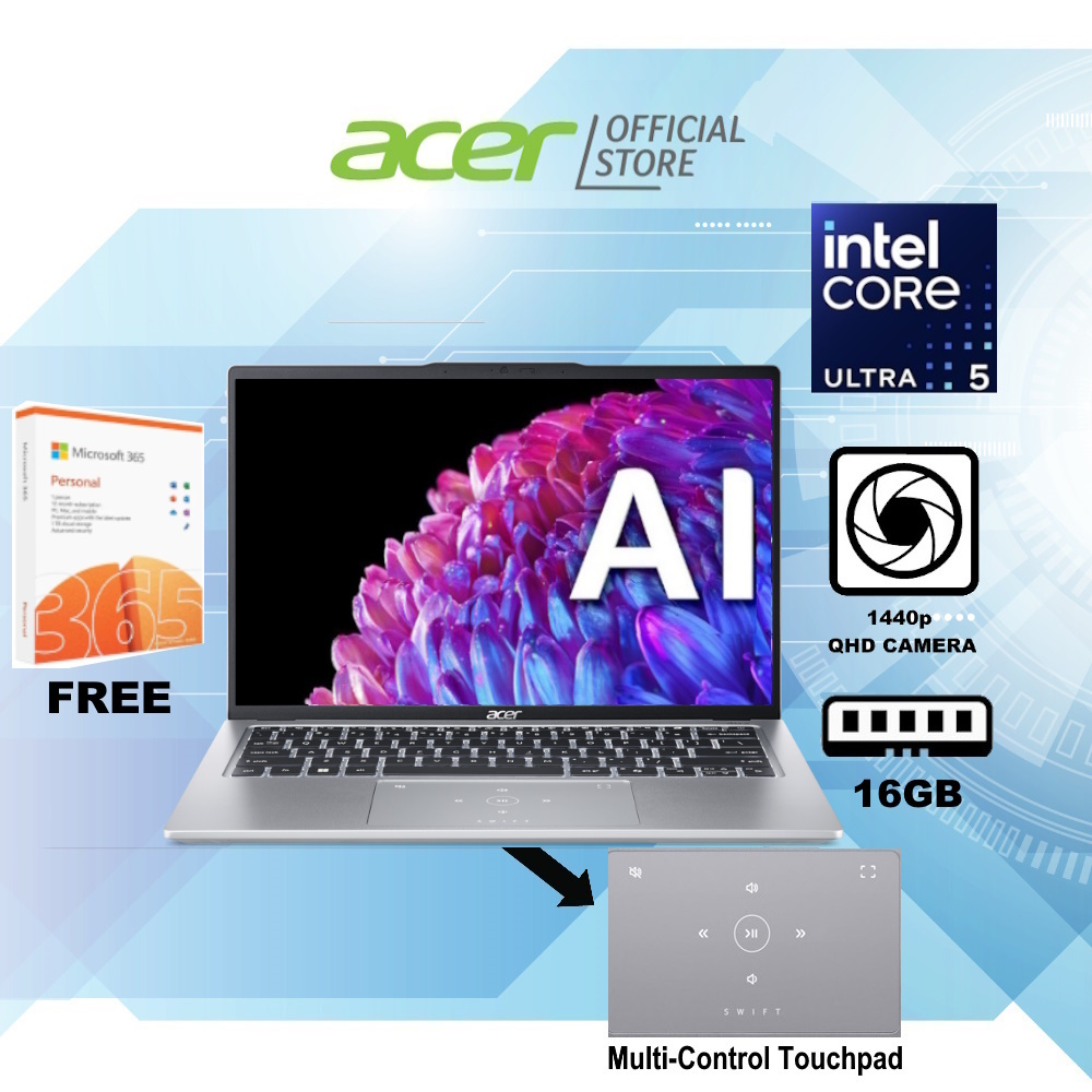 Wish [FREE MS OFFICE][AI PC][Intel Core Ultra 125H] Acer, 50% OFF