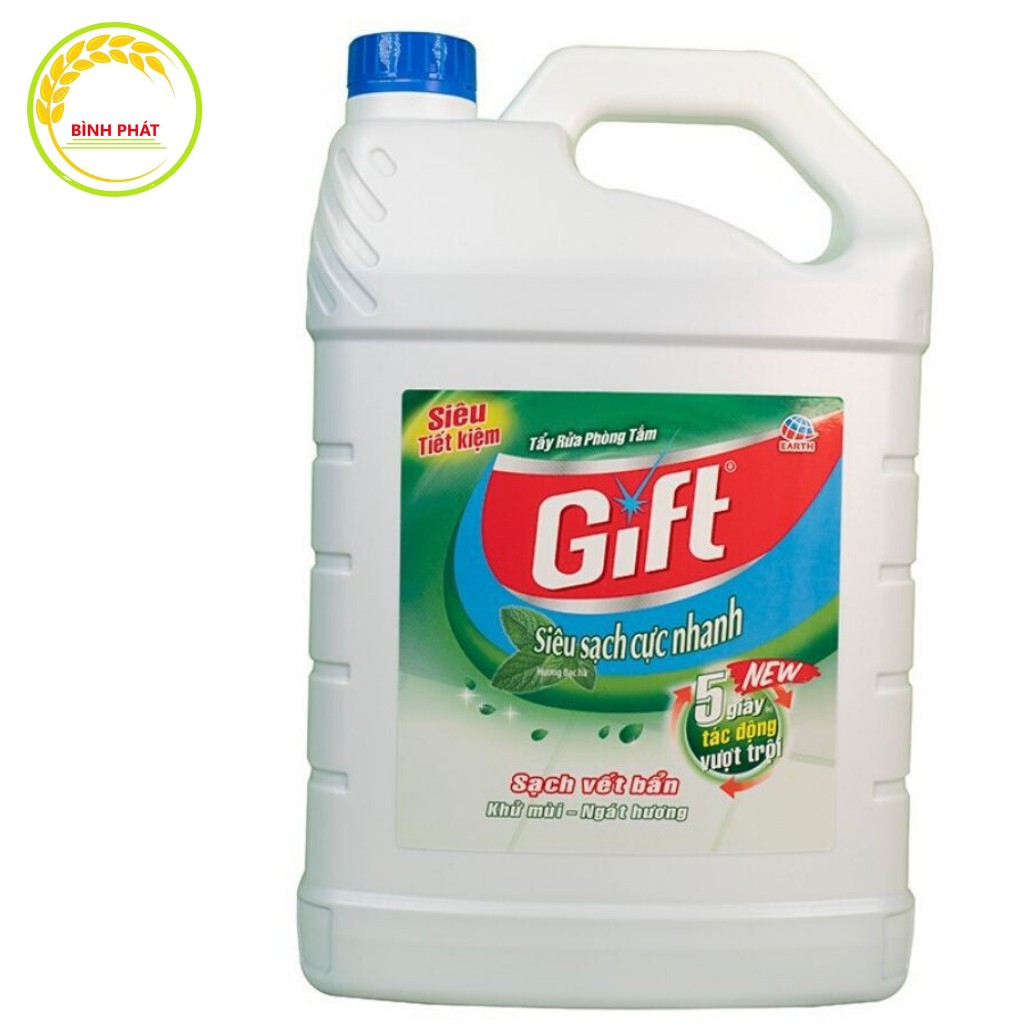Tẩy toilet bồn cầu Gift can 3kg8 Bạc Hà siêu tiết kiệm tẩy rửa siêu sạch