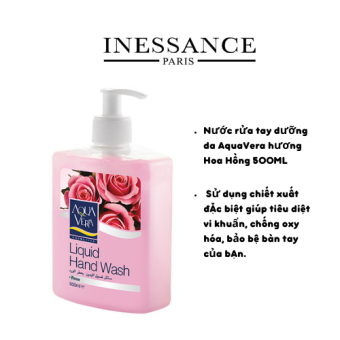 Nước rửa tay dưỡng da AquaVera hương hoa hồng 500ML