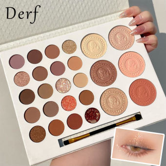 Derf Bảng Phấn Mắt 26 Màu Bảng Phấn Mắt Lì Lấp Lánh Kèm Cọ
