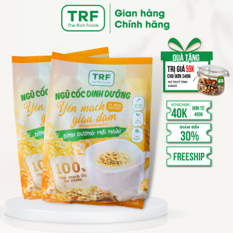 Combo 2 gói Bột Ngũ Cốc Dinh Dưỡng Giảm Cân Yến Mạch Giàu Protein The Rich Foods Dừa Organic 400gr