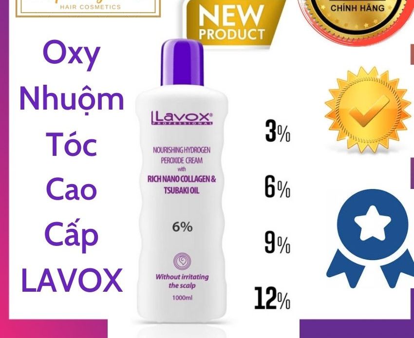 [[HCM - CHÍNH HÃNG ]]Oxy Trợ Nhuộm Tóc CAO CẤP  LAVOX chai 1000ml ((3% 6% 9% 12%))lên màu chuẩn,mã OXY03