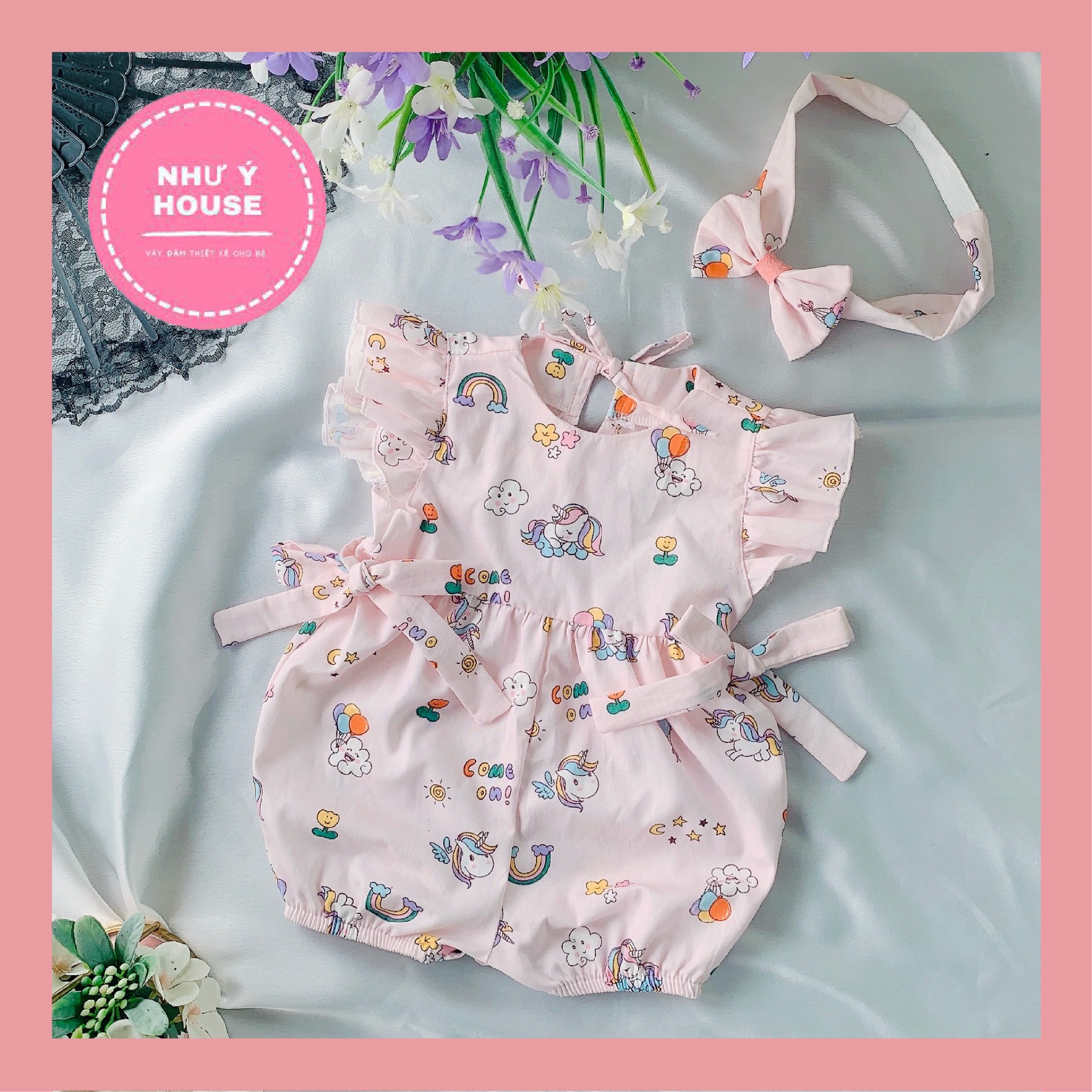Set bộ cho bé gái 🥰𝑻𝑨̣̆𝑵𝑮 𝑲𝑬̀𝑴 𝑻𝑼𝑹𝑩𝑨𝑵 🥰- như ý house’s-body baby girl - set bộ bé gái