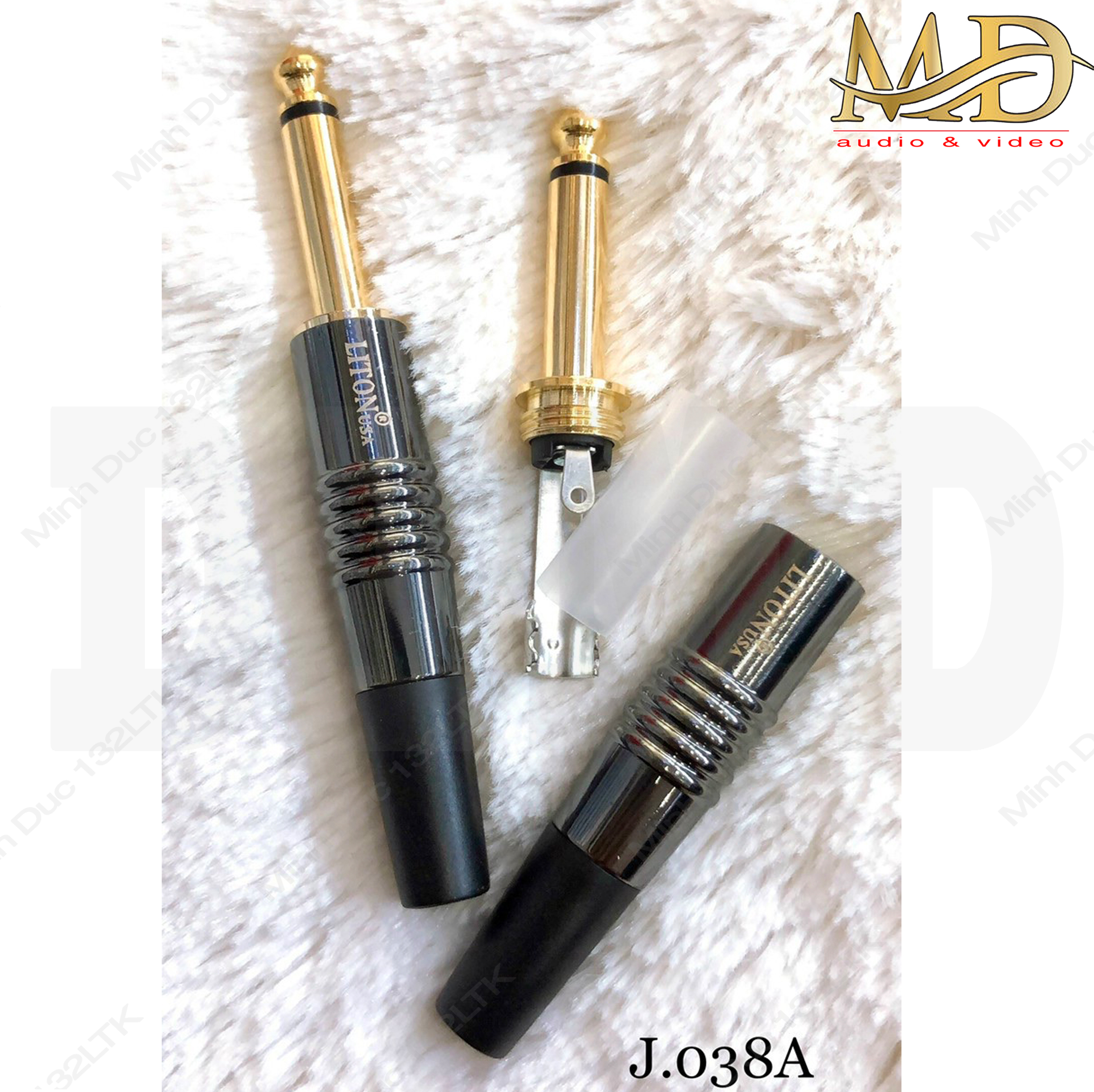 Jack 6.5mm - đầu giắc 6.5 ly liton đen bóng - 6.5ly loại tốt