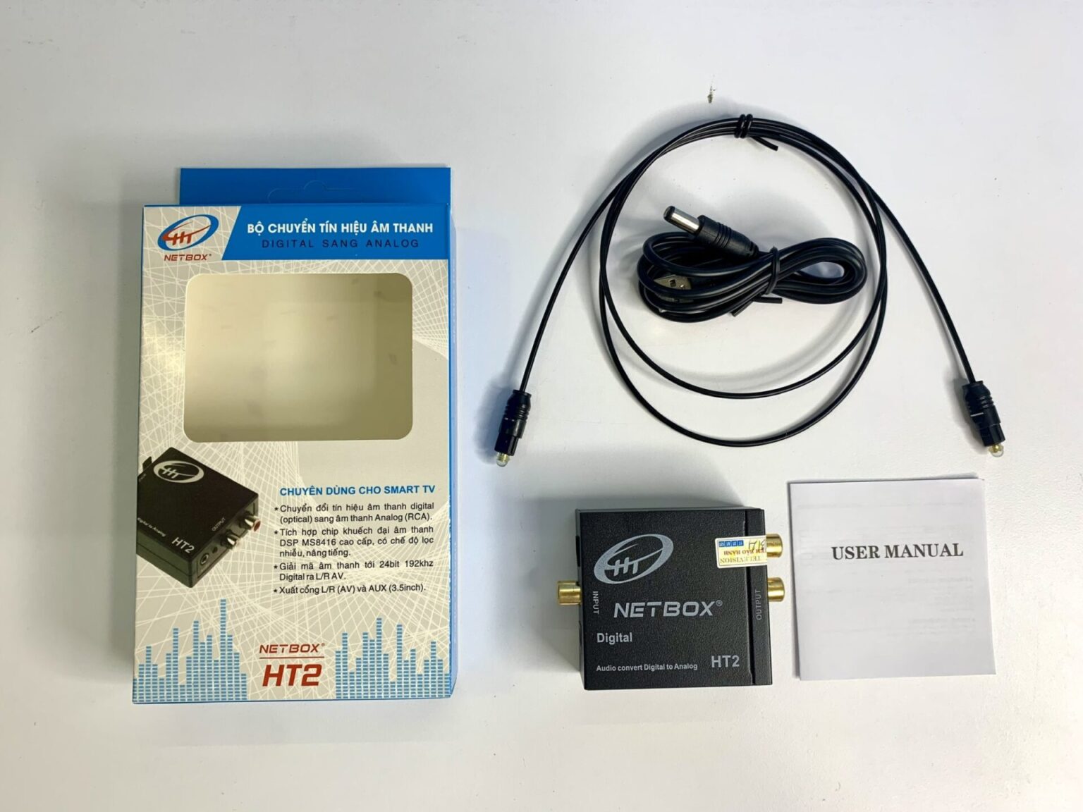 Bộ Chuyển Âm Thanh Quang Học Optical Netbox HT2, Chuyển tín hiệu âm thanh từ cổng Optical sang AV, kết nối Tivi với các thiết bị âm tthanh