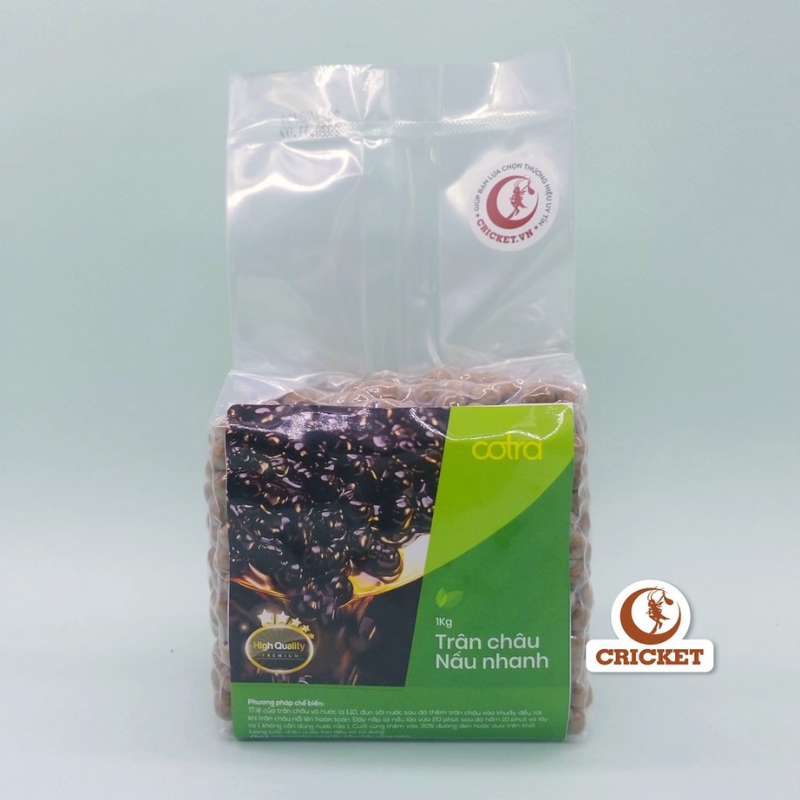 Trân châu đen nấu nhanh cotra vị caramel dùng làm trà sữa, sữa tươi trân châu đường đen