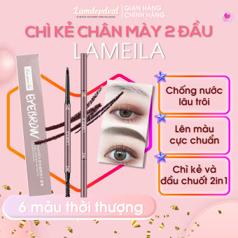 Chì kẻ chân mày Lameila Effect Eyebrow Pencil lâu trôi, bền màu, không thấm nước - Chì vẽ chân mày hai đầu kèm cọ chải.