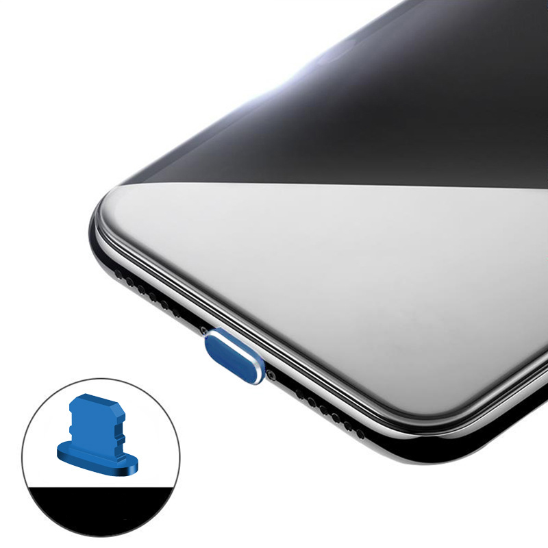 Nhôm hợp kim nút cắm chống bụi Stopper cổng sạc USB vỏ bọc chống bụi Protector kim loại tương thích với iPhone