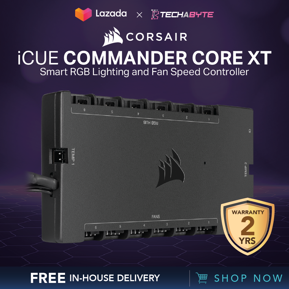 CORSAIR iCUE COMMANDER CORE XT Smart RGB Lighting and Fan Speed