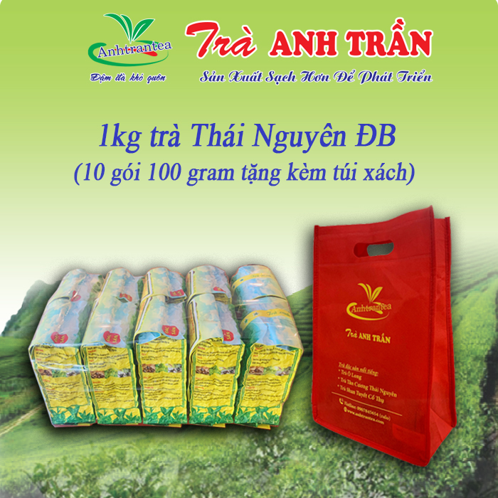 [ Trà biếu tặng ] 1 kg Trà búp móc câu đặc sản Tân Cương Thái Nguyên Trà Anh Trần [tặng túi xách xanh sang trọng]