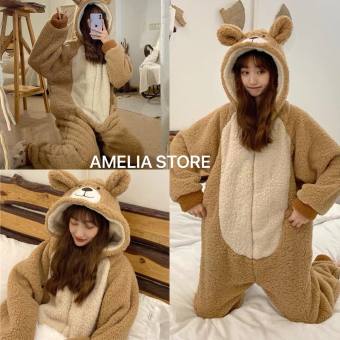 Bộ ngủ lông gấu dễ thương, bộ ngủ lông cừu nữ BNL03, Bộ đồ ngủ lông hàn quốc, AMELIA, bộ đồ nữ, sét bộ mặc nhà lông unisex, sét bộ mặc nhà gấu, áo lông tai gấu,đồ ngủ nữ,bộ lông gấu màu nâu, bộ gấu liền thân
