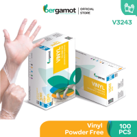 V3243 Bergamot Vinyl Powder Free Examination Gloves 100s