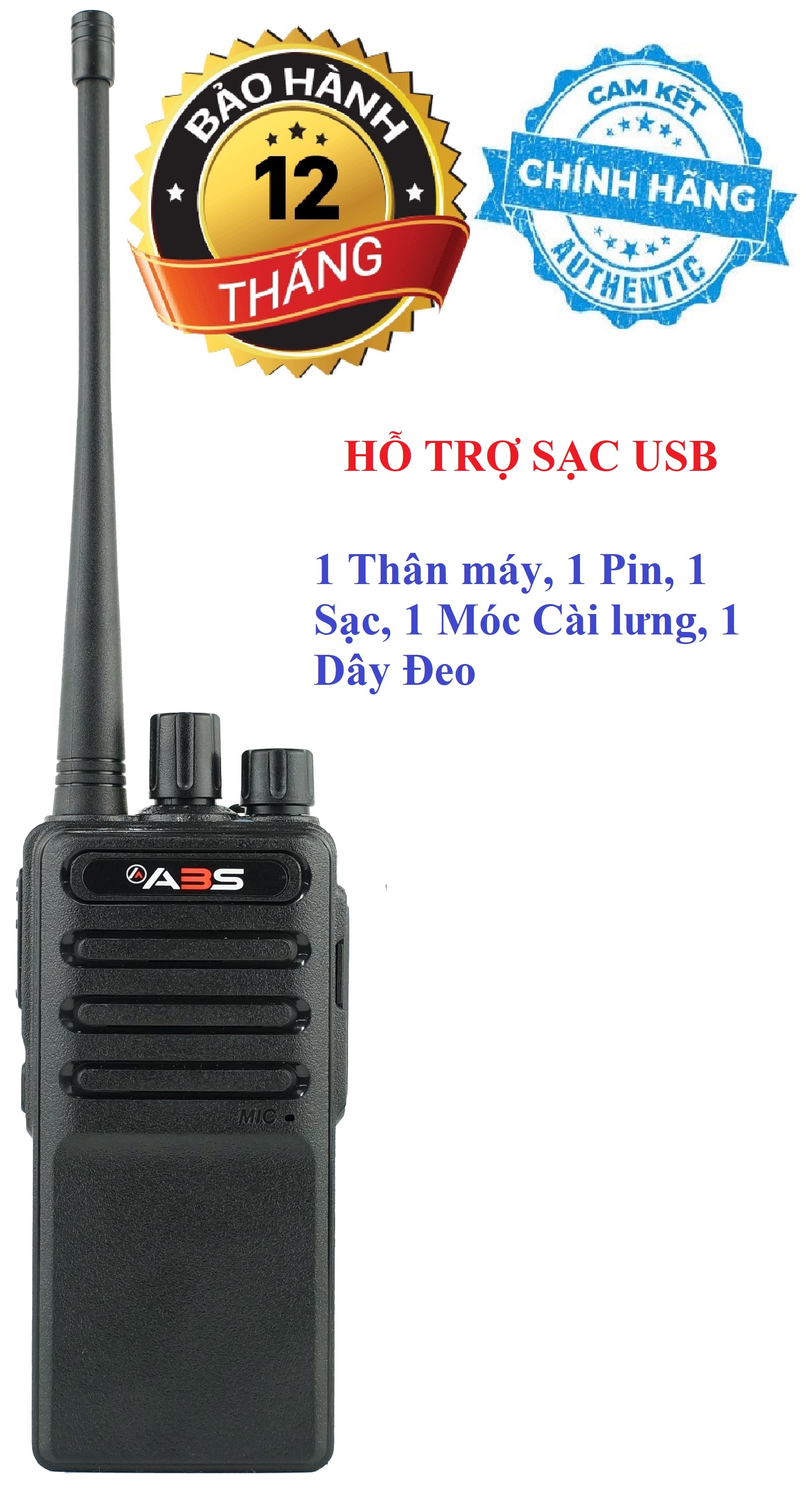 Bộ đàm chất lượng cao ABS CP6688 (Sạc Đế đi kèm, Hỗ trợ Sạc USB)