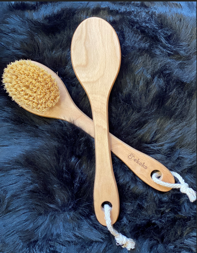 Bàn chải tắm khô, cọ lưng Vegan - Cactus bristles dry brush