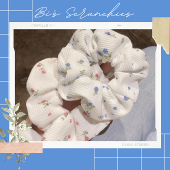 Scrunchies dây buộc tóc mẫu hoa nhỏ dễ thương dành cho bạn nữ