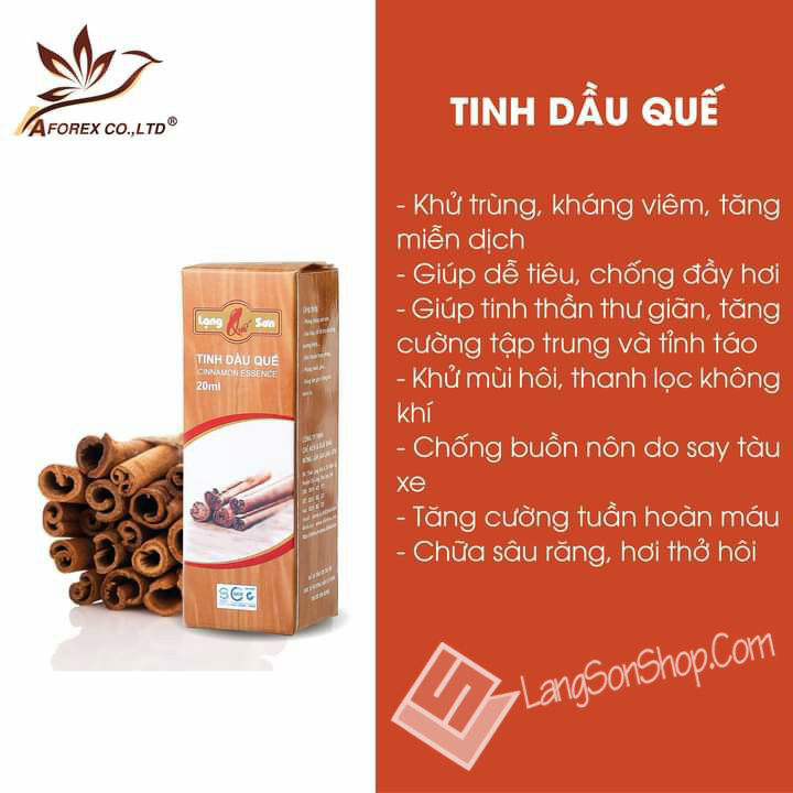 Tinh dầu Quế Lạng Sơn chính hãng chất lượng