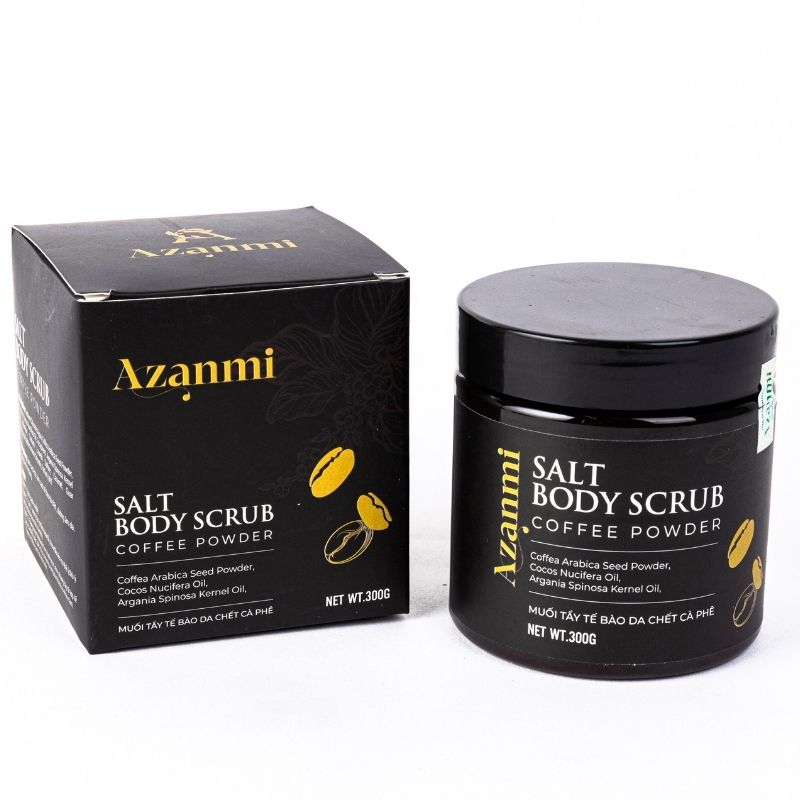 Tẩy tế bào chết body Azanmi giúp làm sạch da và dưỡng da trắng mịn từ hạt Cà phê