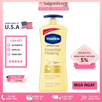Saigon Scent] Sữa Dưỡng Thể Vaseline Intensive Care Essential Healing ( Vàng - 725mL
